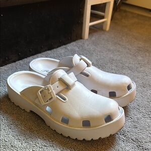 Free People White Mules / Clogs